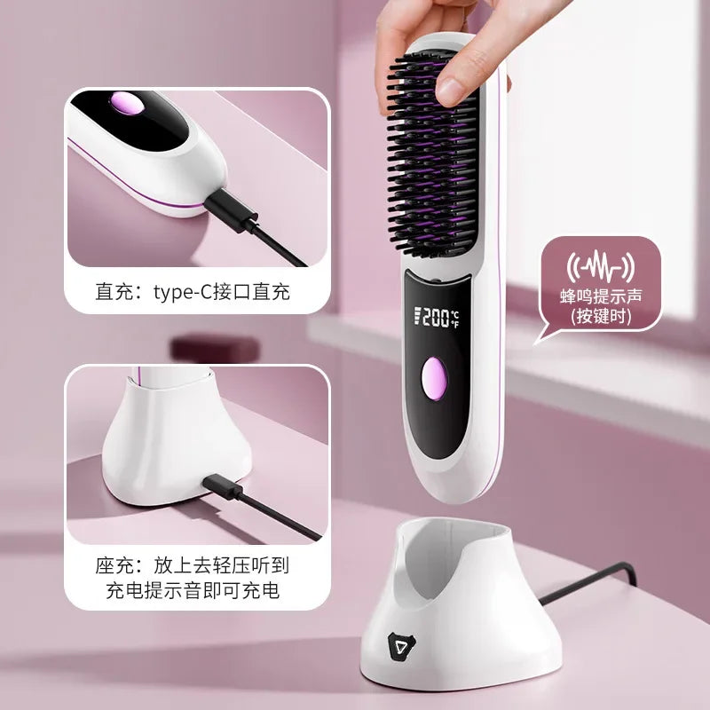Lisseur Sans Fil Portable — Ions Négatifs & Zéro Dommage Garanti