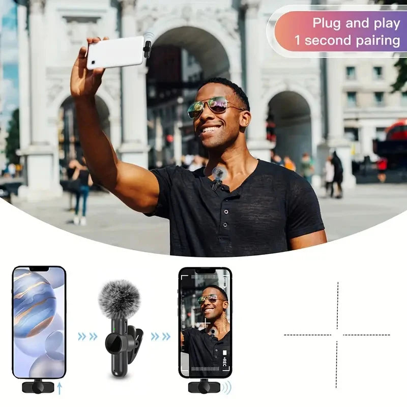 Microphone Cravate Sans Fil — Son Clair & Discret, iPhone & Android