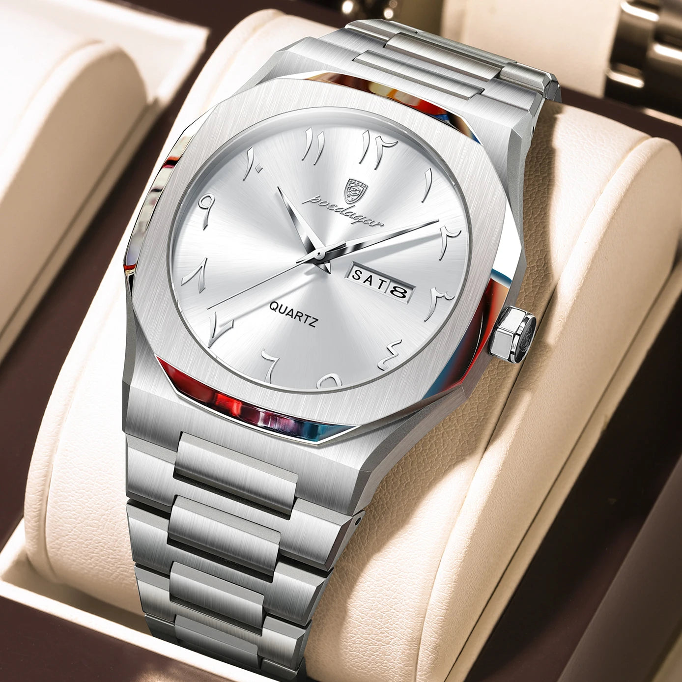 Montre Militaire POEDAGAR Homme — Luxe, Quartz & Acier Inoxydable Waterproof