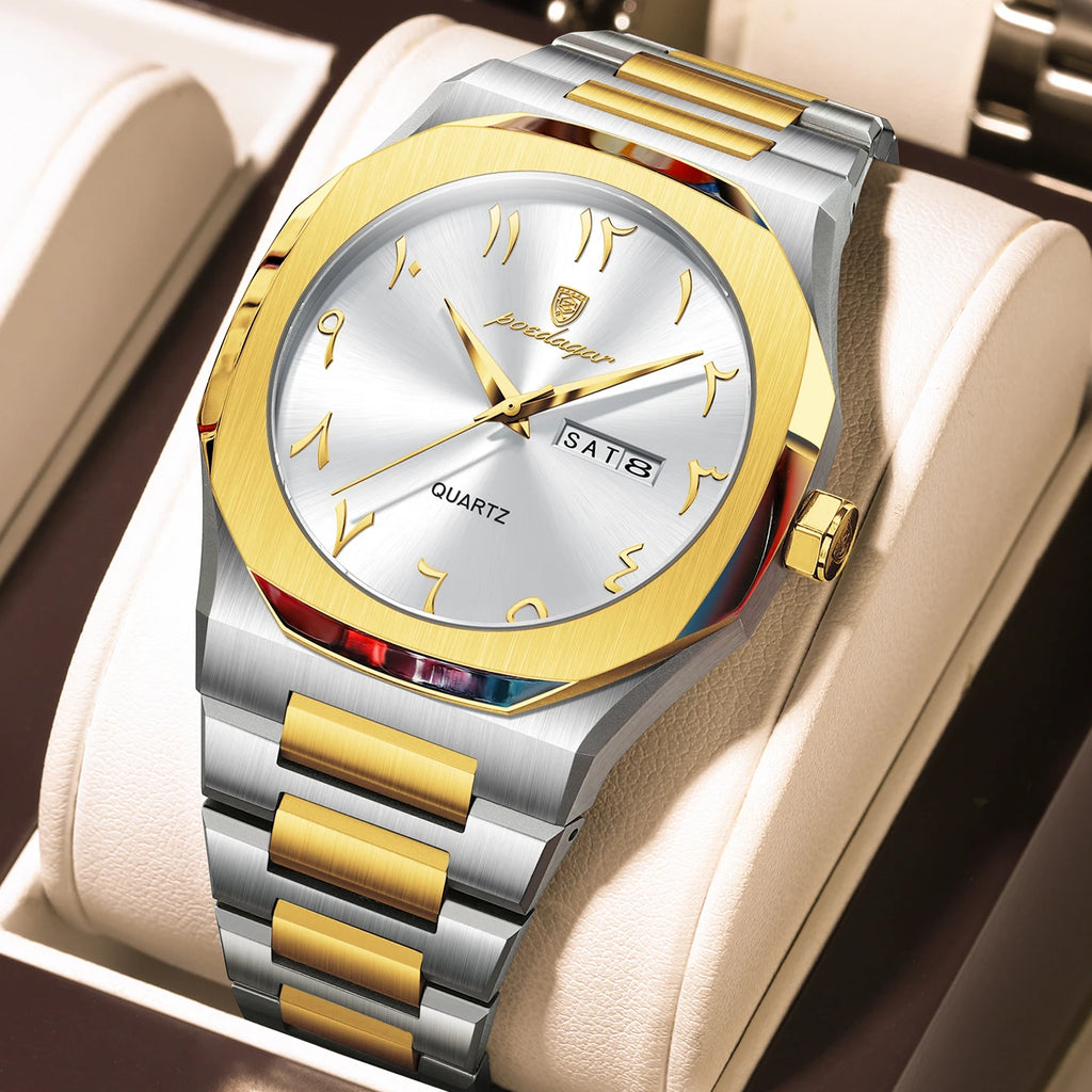 Montre Militaire POEDAGAR Homme — Luxe, Quartz & Acier Inoxydable Waterproof