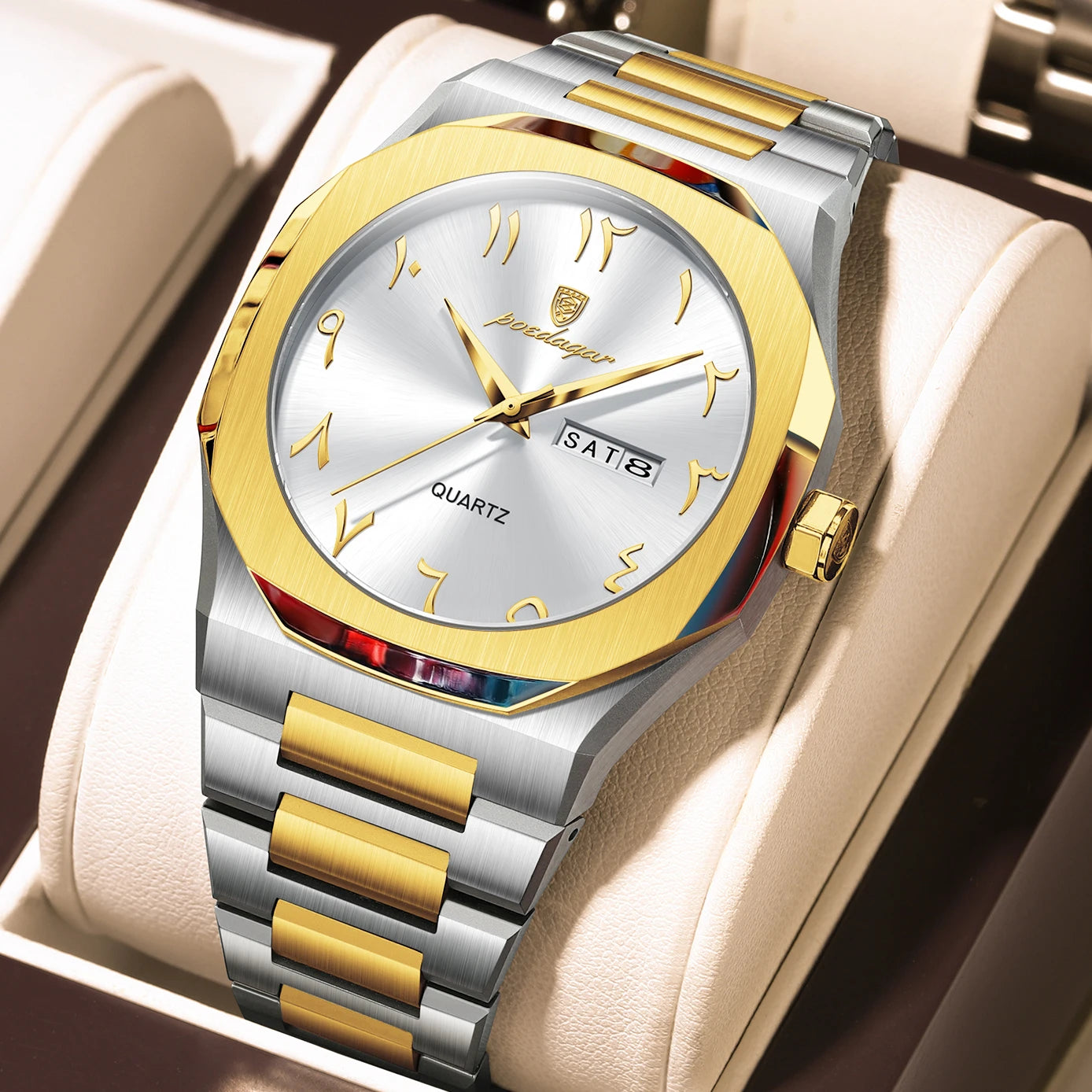 Montre Militaire POEDAGAR Homme — Luxe, Quartz & Acier Inoxydable Waterproof