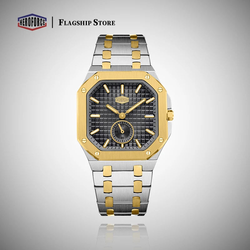 Montre Business HEROFORCE Homme — Luxe Lumineux, Quartz & Acier Waterproof