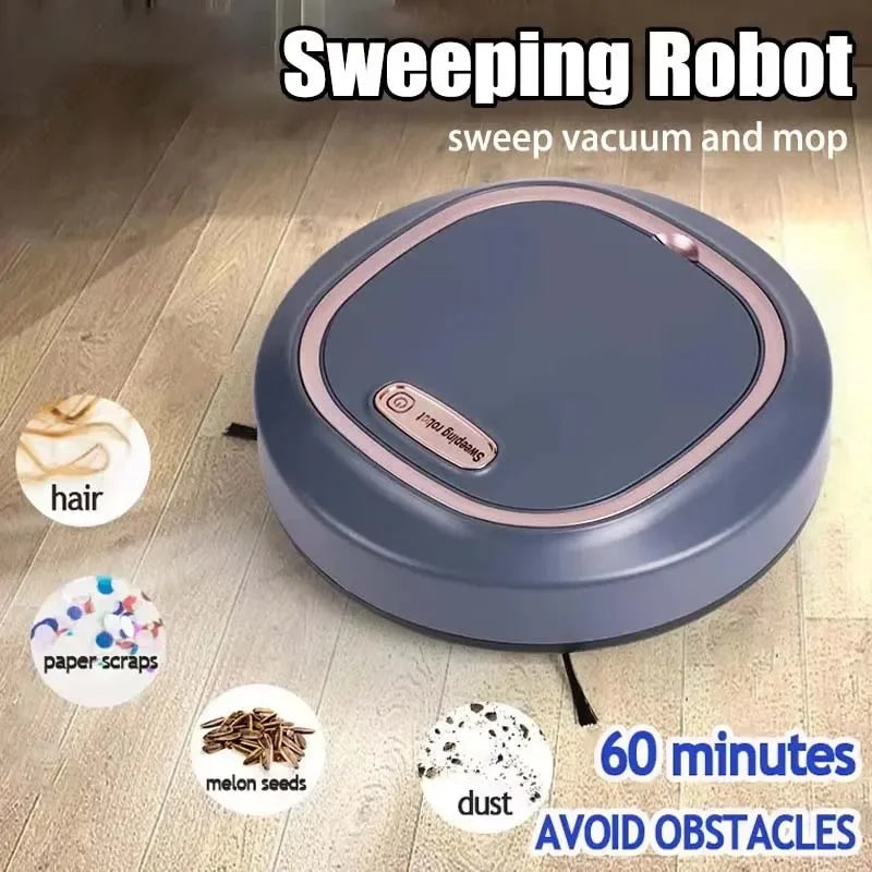 Robot Aspirateur Intelligent 3-en-1 — Aspiration, Balayage & Serpillière Silencieux