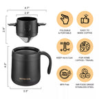 Filtre à Café Portable en Acier Inoxydable — Dripper Réutilisable & Infuseur à Thé