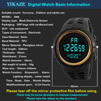Montre Militaire Homme — LED Lumineuse & Multifonction, Sport