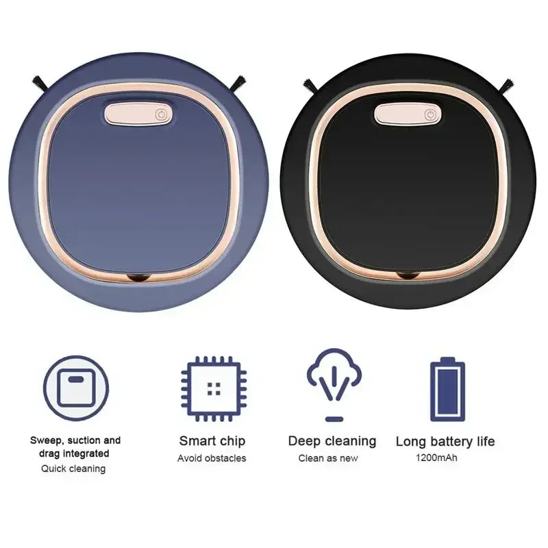 Robot Aspirateur Intelligent 3-en-1 — Aspiration, Balayage & Serpillière Silencieux