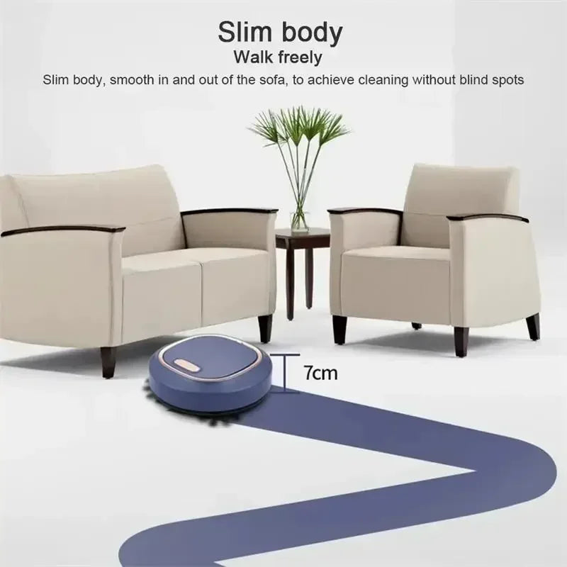 Robot Aspirateur Intelligent 3-en-1 — Aspiration, Balayage & Serpillière Silencieux