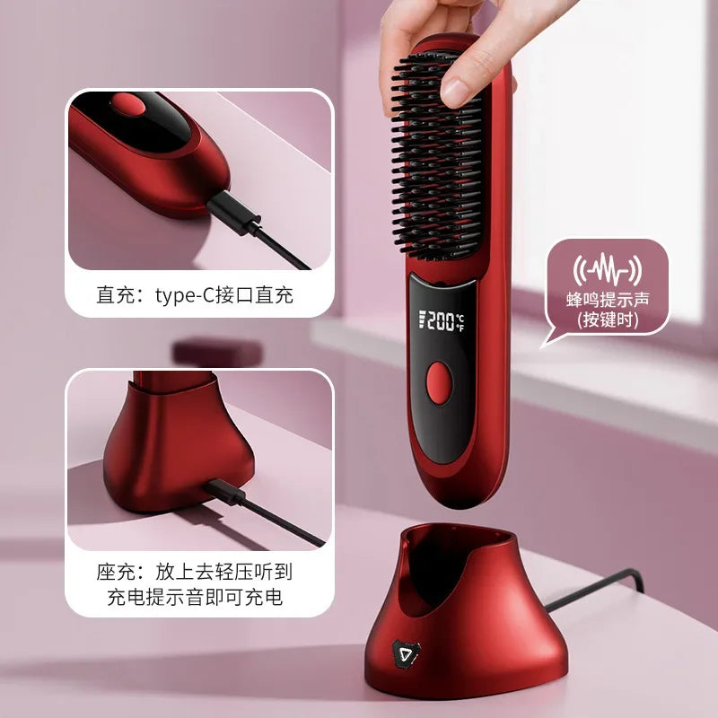 Lisseur Sans Fil Portable — Ions Négatifs & Zéro Dommage Garanti