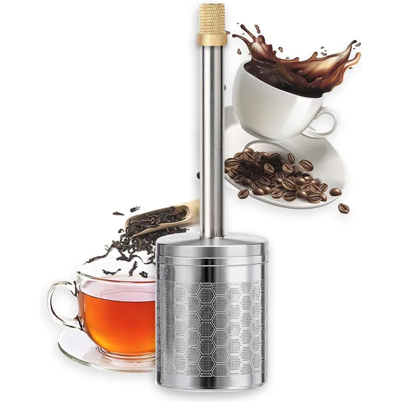 Filtre à Café Réutilisable en Acier Inoxydable — Infuseur Thé & Café Portable