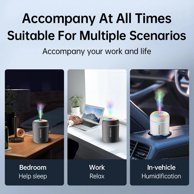 Humidificateur Mini USB 180ML — Aromathérapie &  Purification d'Air pour Voiture, Bureau & Chambre