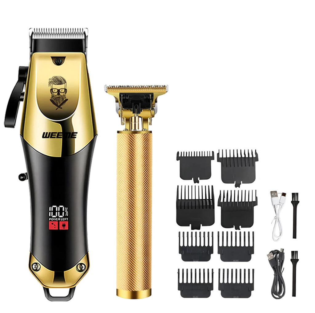 Kit Tondeuse Électrique Homme T9 — Barbe, Cheveux & Nez, Rechargeable, Idée Cadeau