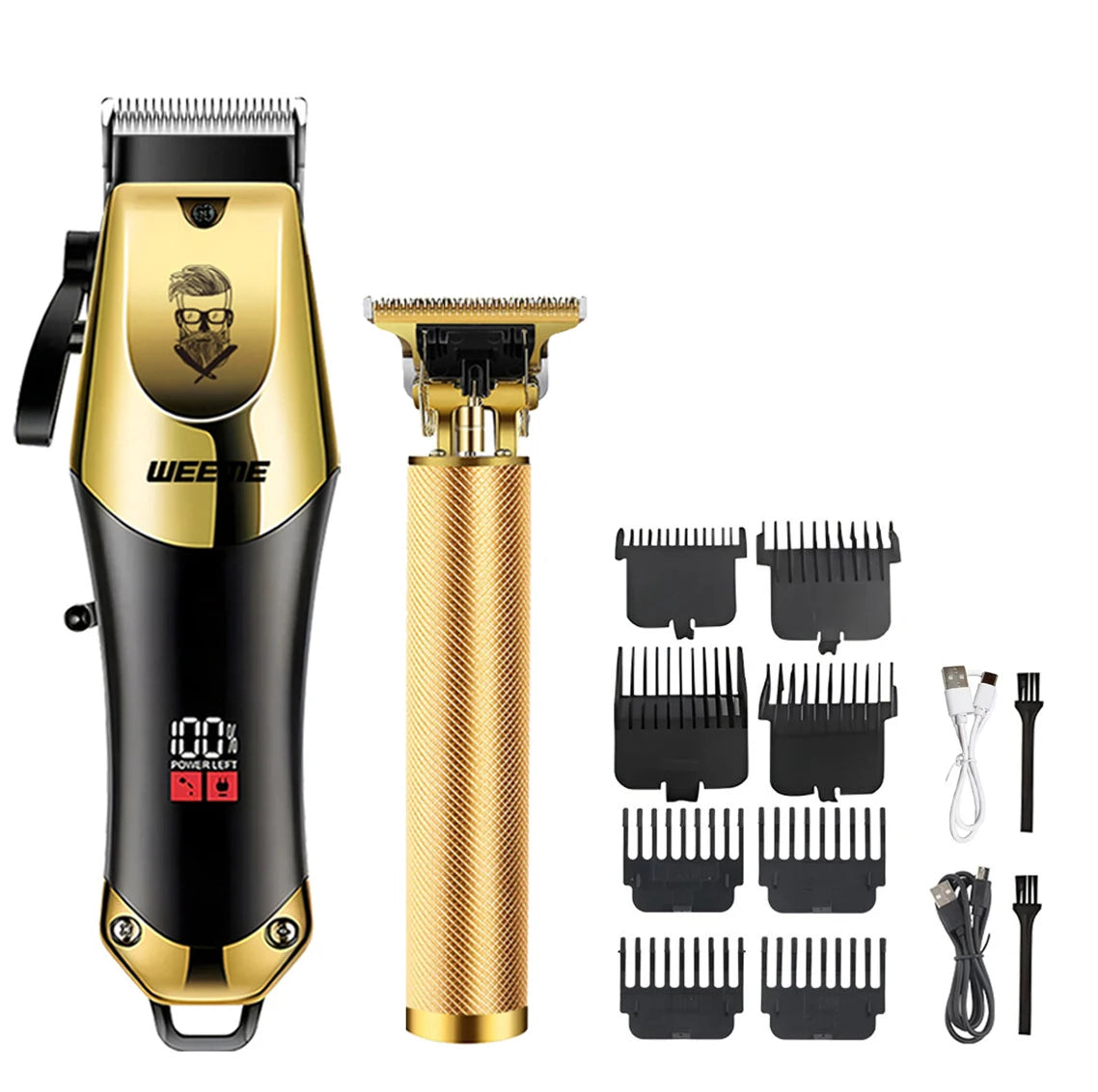 Kit Tondeuse Électrique Homme T9 — Barbe, Cheveux & Nez, Rechargeable, Idée Cadeau