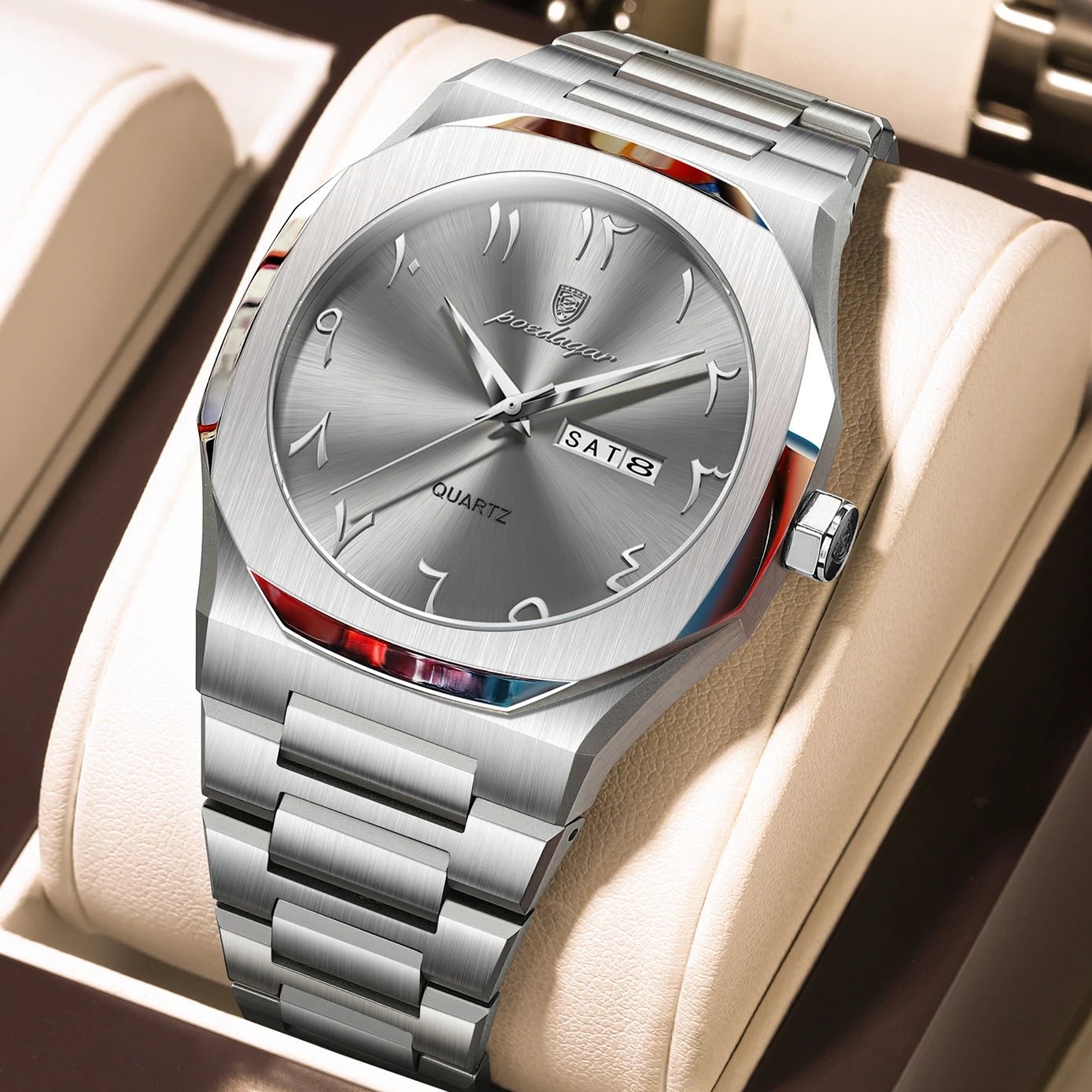 Montre Militaire POEDAGAR Homme — Luxe, Quartz & Acier Inoxydable Waterproof