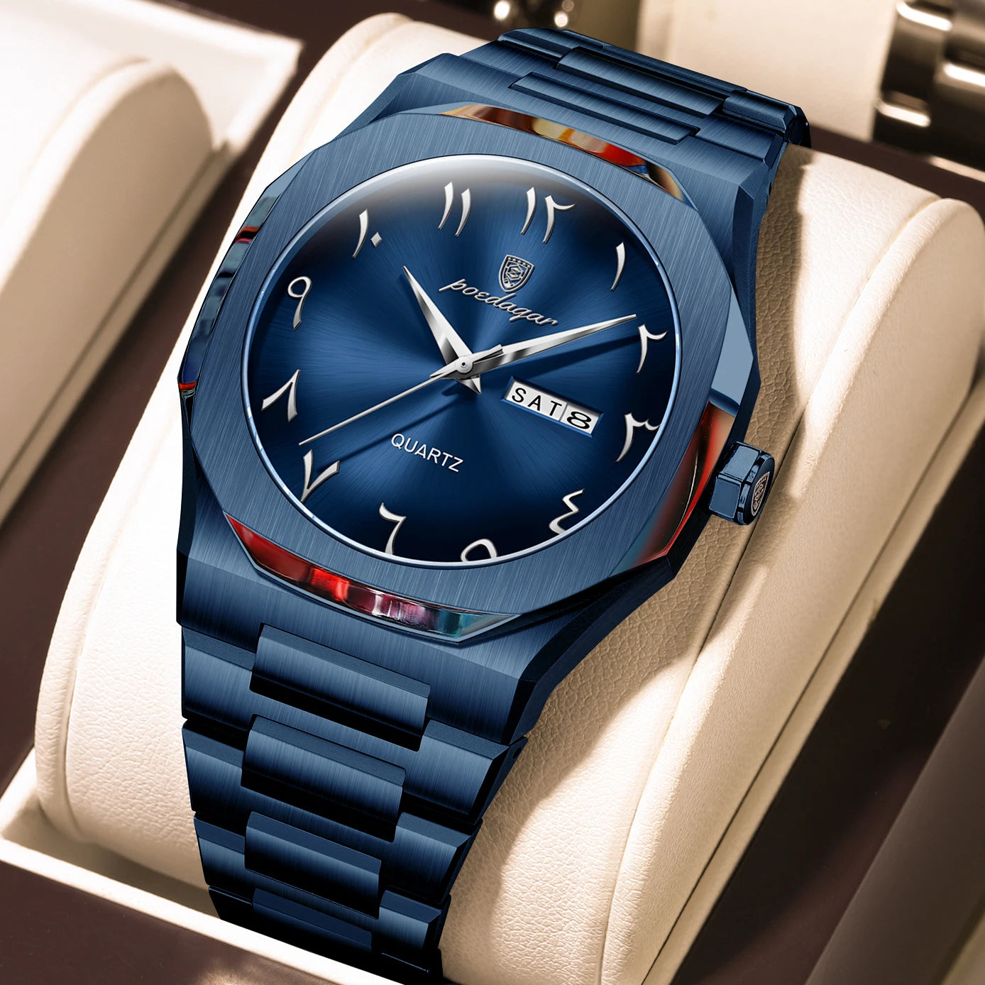 Montre Militaire POEDAGAR Homme — Luxe, Quartz & Acier Inoxydable Waterproof