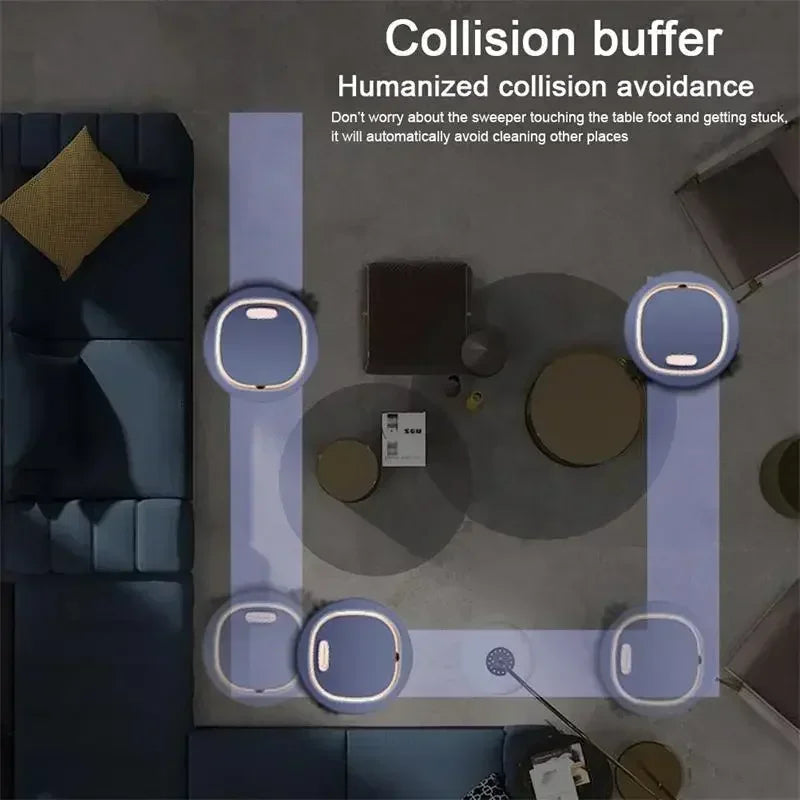 Robot Aspirateur Intelligent 3-en-1 — Aspiration, Balayage & Serpillière Silencieux