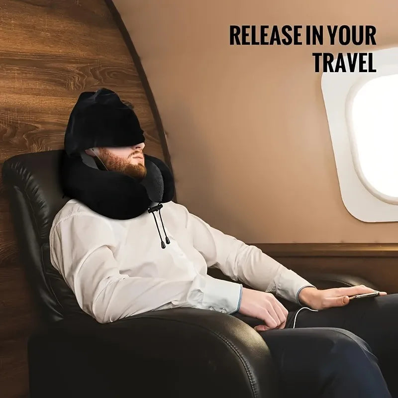 Oreiller de Voyage Mousse à Mémoire de Forme — Soutien Cervical Total