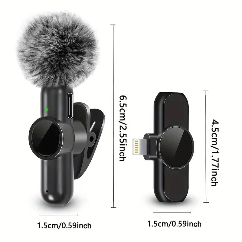 Microphone Cravate Sans Fil — Son Clair & Discret, iPhone & Android