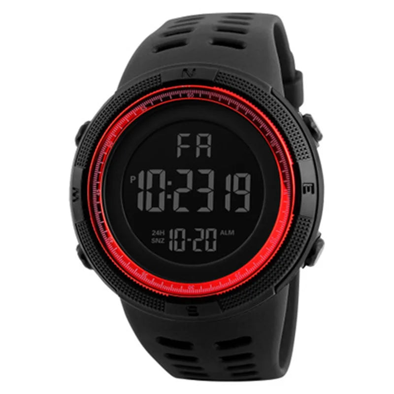 Montre Militaire Homme — LED Lumineuse & Multifonction, Sport