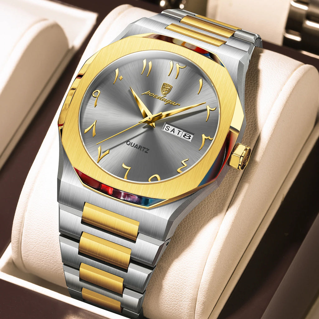 Montre Militaire POEDAGAR Homme — Luxe, Quartz & Acier Inoxydable Waterproof