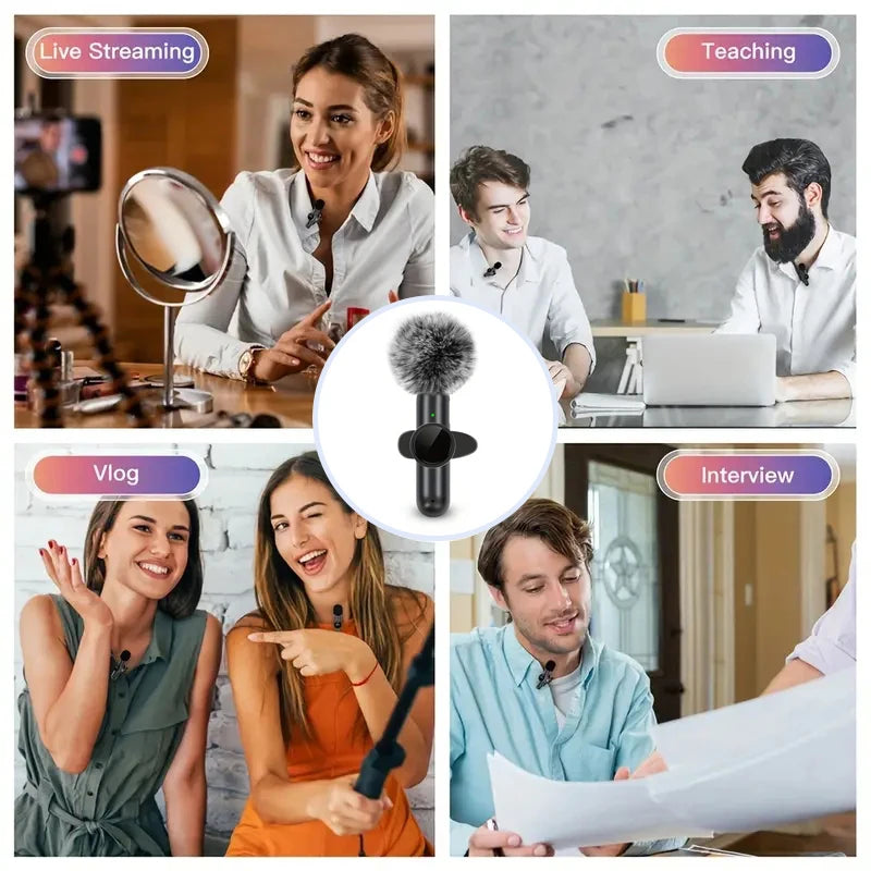 Microphone Cravate Sans Fil — Son Clair & Discret, iPhone & Android