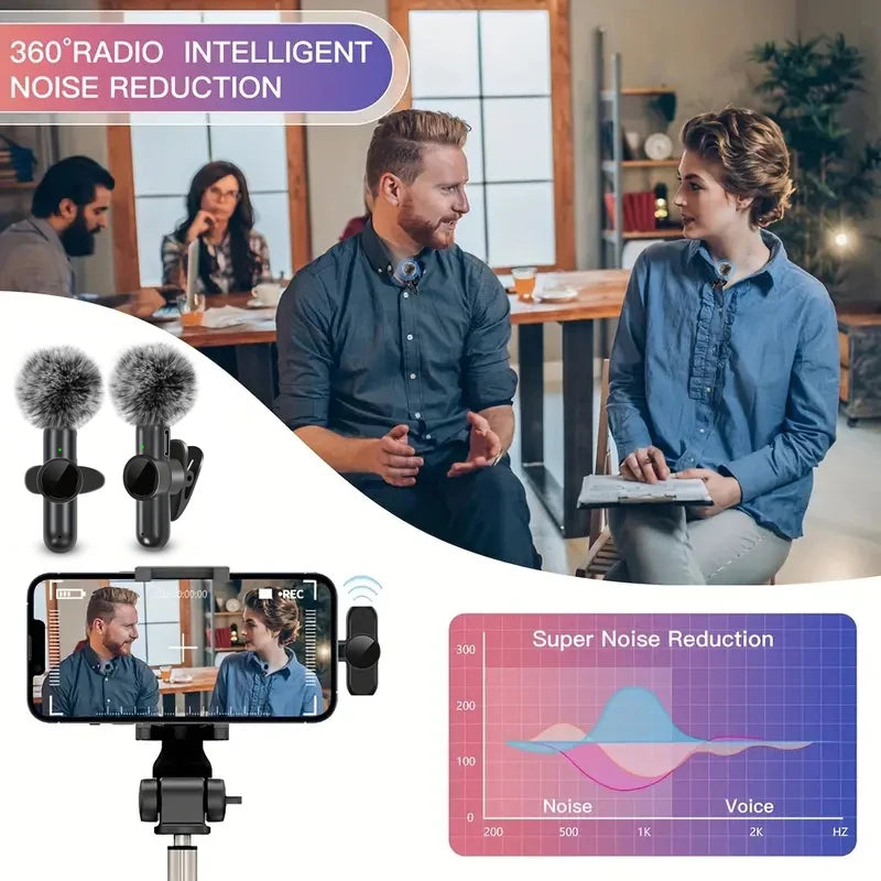 Microphone Cravate Sans Fil — Son Clair & Discret, iPhone & Android