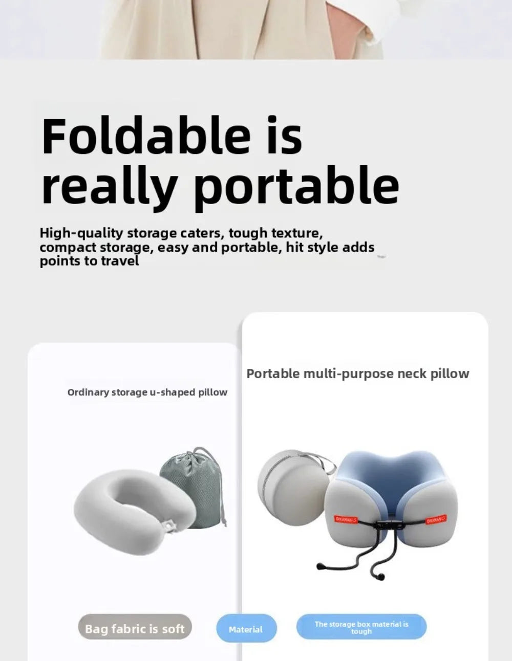 Oreiller de Voyage Ergonomique en U — Nuque & Cervicales Protégées