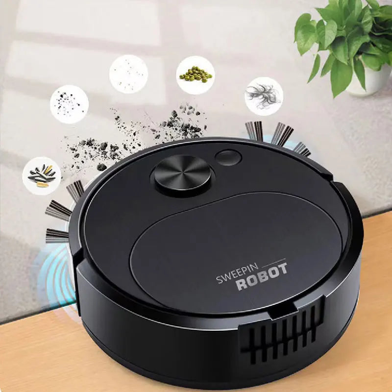 Robot Aspirateur Laveur 3-en-1 — Aspiration 1500Pa, Balayage & Serpillière Sans Fil