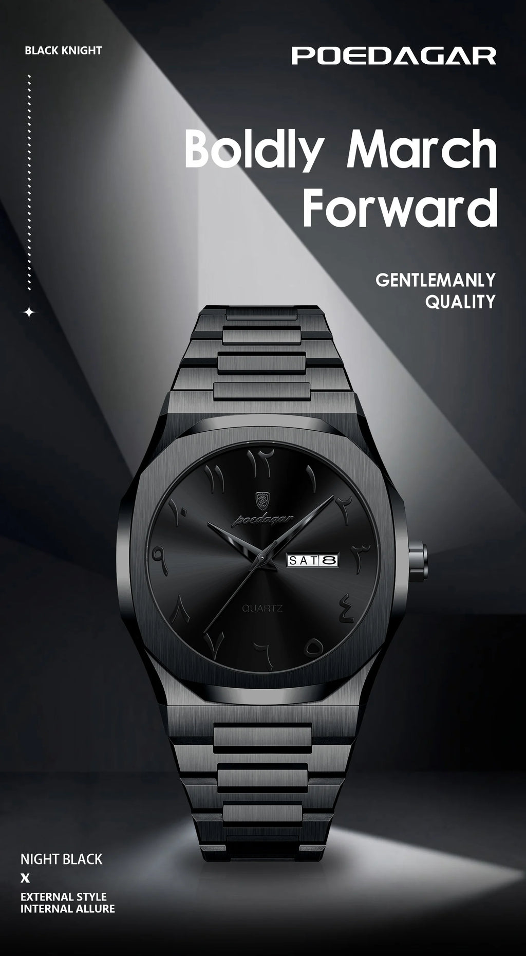 Montre Militaire POEDAGAR Homme — Luxe, Quartz & Acier Inoxydable Waterproof