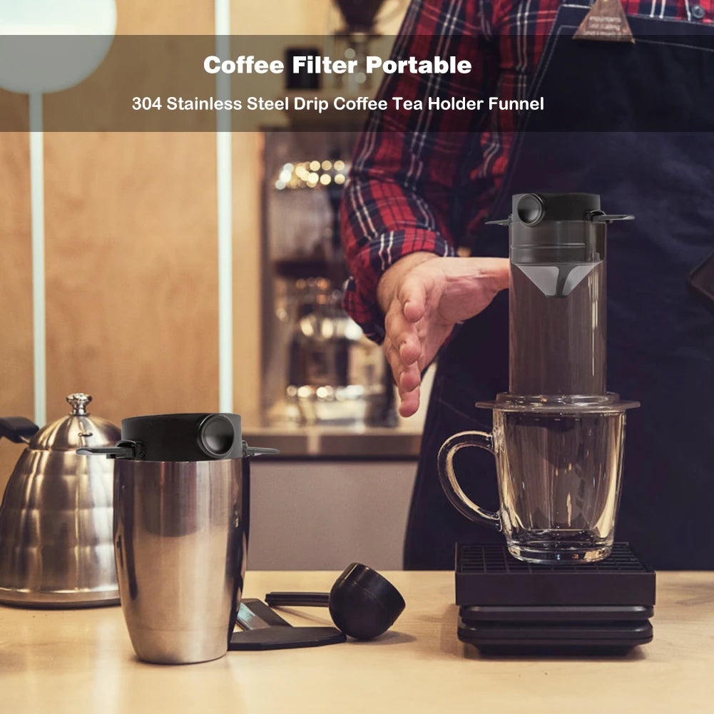 Filtre à Café Portable en Acier Inoxydable — Dripper Réutilisable & Infuseur à Thé