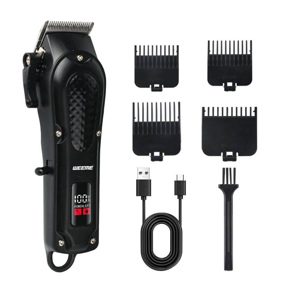 Kit Tondeuse Électrique Homme T9 — Barbe, Cheveux & Nez, Rechargeable, Idée Cadeau