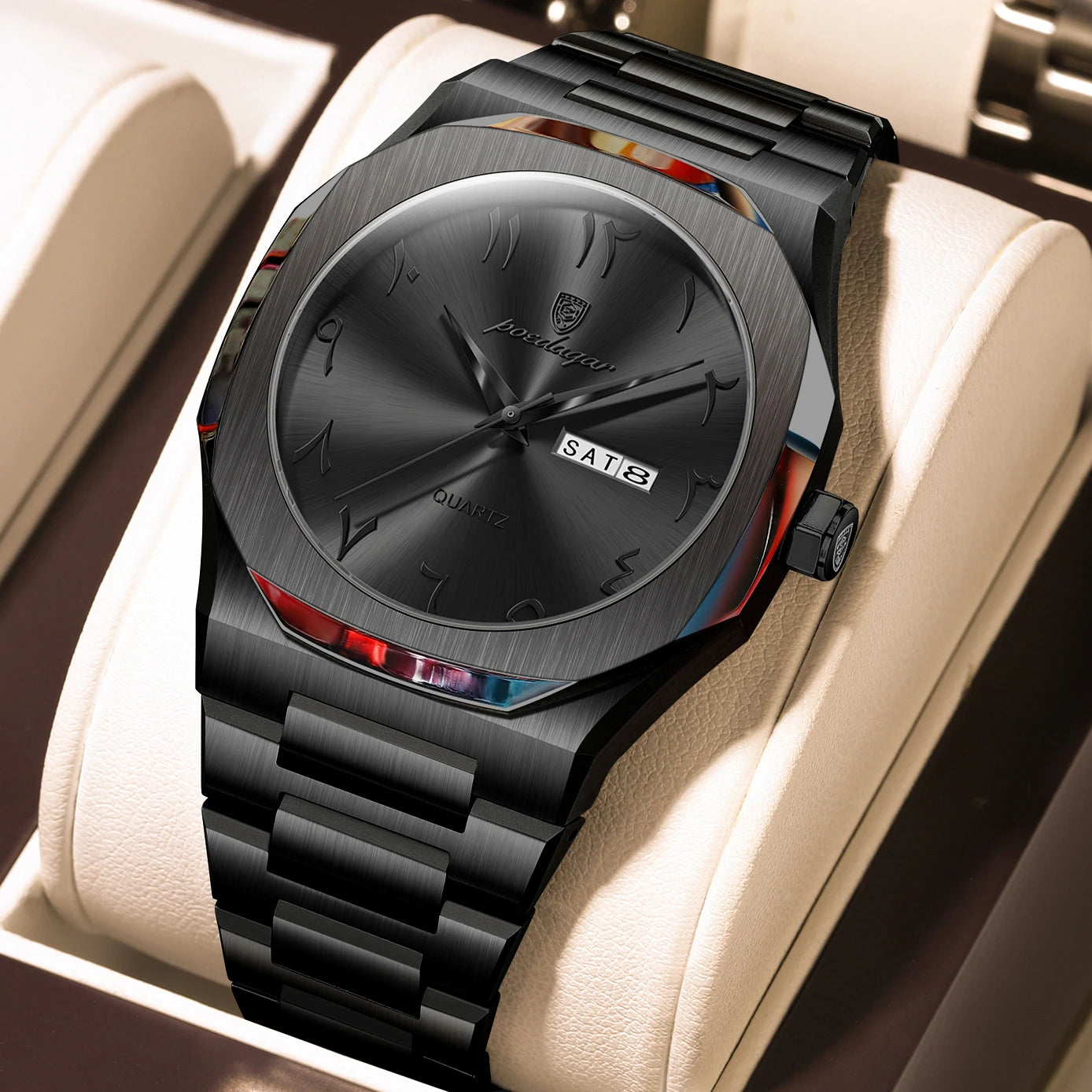 Montre Militaire POEDAGAR Homme — Luxe, Quartz & Acier Inoxydable Waterproof