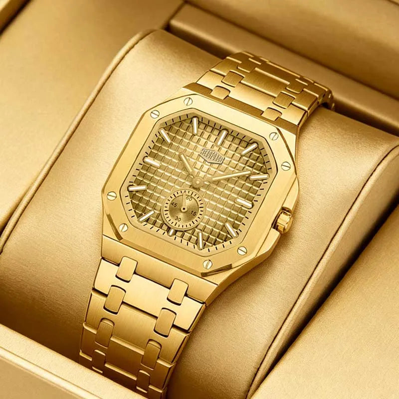 Montre Business HEROFORCE Homme — Luxe Lumineux, Quartz & Acier Waterproof