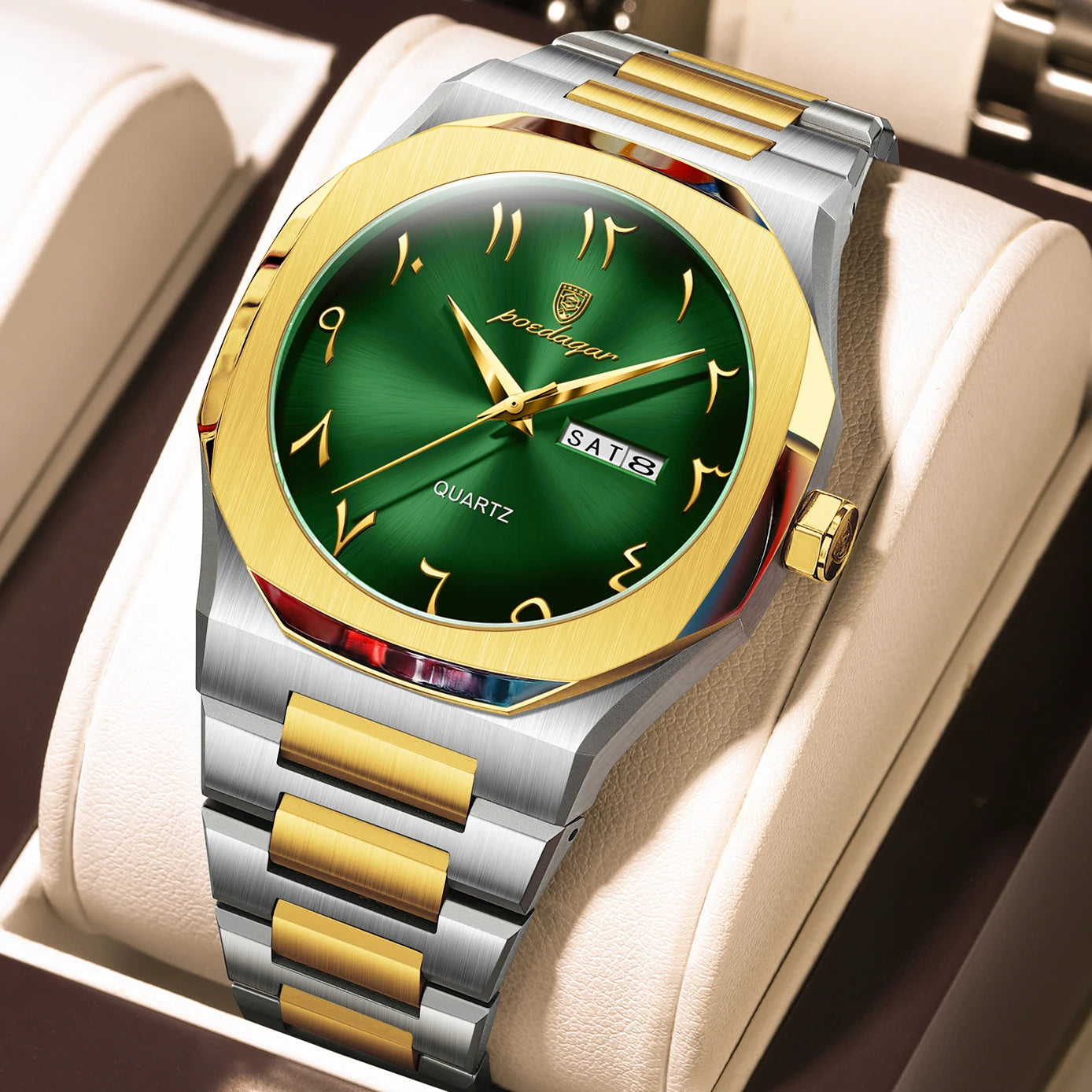 Montre Militaire POEDAGAR Homme — Luxe, Quartz & Acier Inoxydable Waterproof