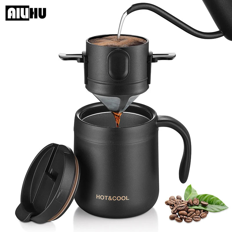 Filtre à Café Portable en Acier Inoxydable — Dripper Réutilisable & Infuseur à Thé