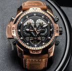 Montre Automatique Reef Tiger/RT Homme — Luxe Militaire Bleue Acier Waterproof