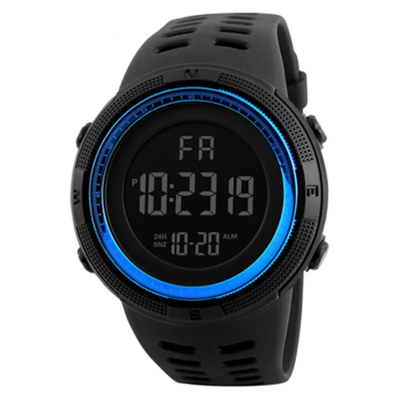 Montre Militaire Homme — LED Lumineuse & Multifonction, Sport