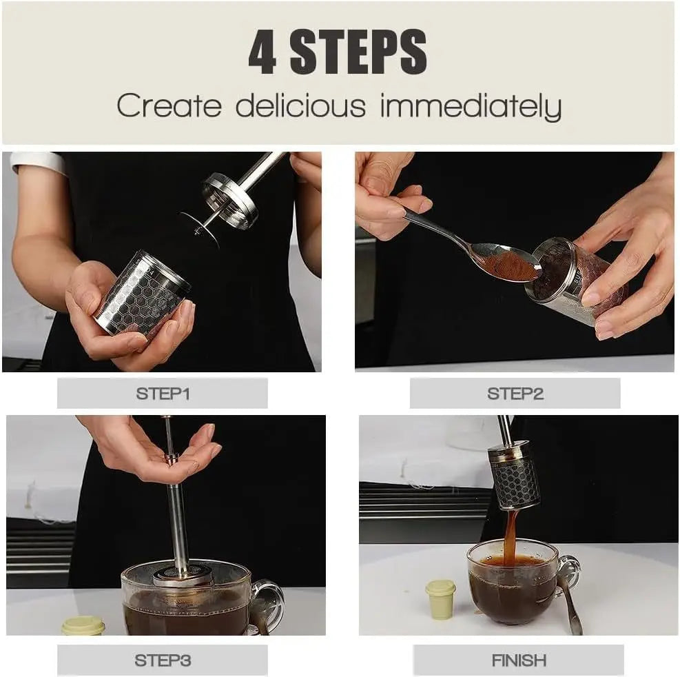 Filtre à Café Réutilisable en Acier Inoxydable — Infuseur Thé & Café Portable