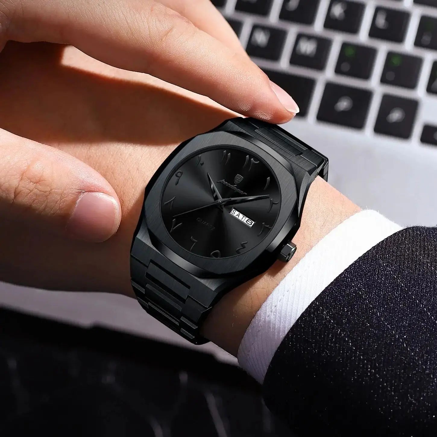 Montre Militaire POEDAGAR Homme — Luxe, Quartz & Acier Inoxydable Waterproof